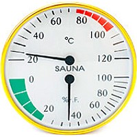 Термогигрометр для бани "Банная станция" 2 в 1 круглый в стекле СББ 2-1
