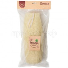 Мочалка из люффы закругленная 35см с ленточными ручками Л-40б